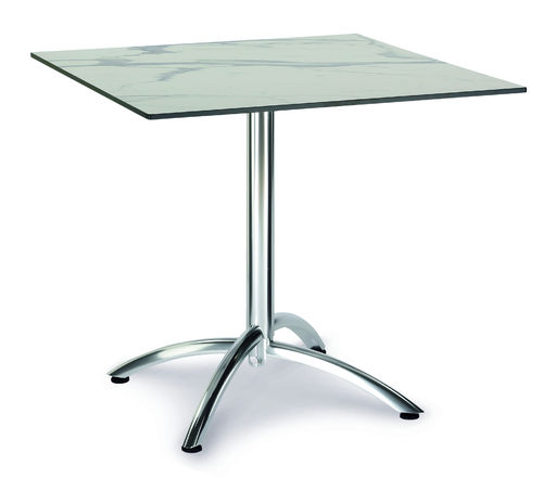 Tisch Firenze quadratisch 80x80 cm, silber/Marmor