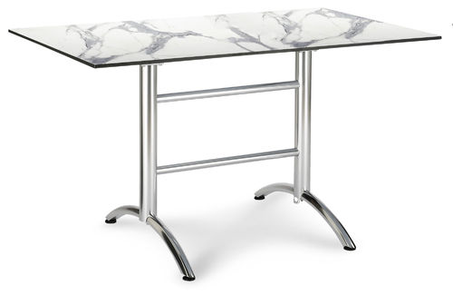 Tisch Firenze rechteckig 130x80 cm, silber/Marmor