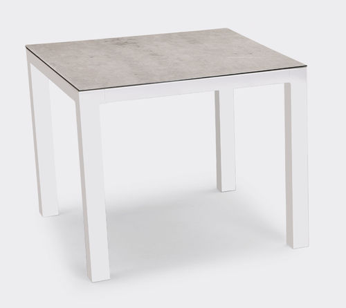 Tisch Houston 90x90 cm, weiß/silber