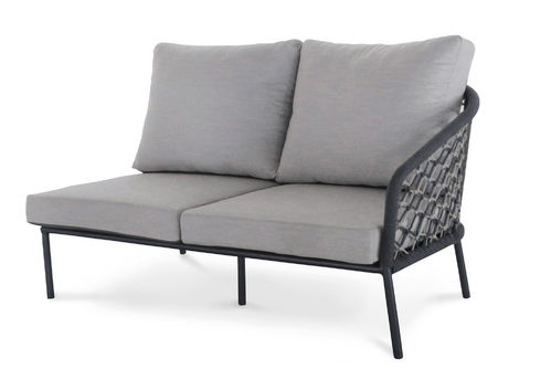2-Sitzer Couch Mali rechts inkl. Auflagen, anthrazit/grau-Melange
